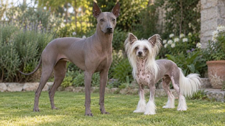 Peruvian Inca Orchid beside a Chinese Crested