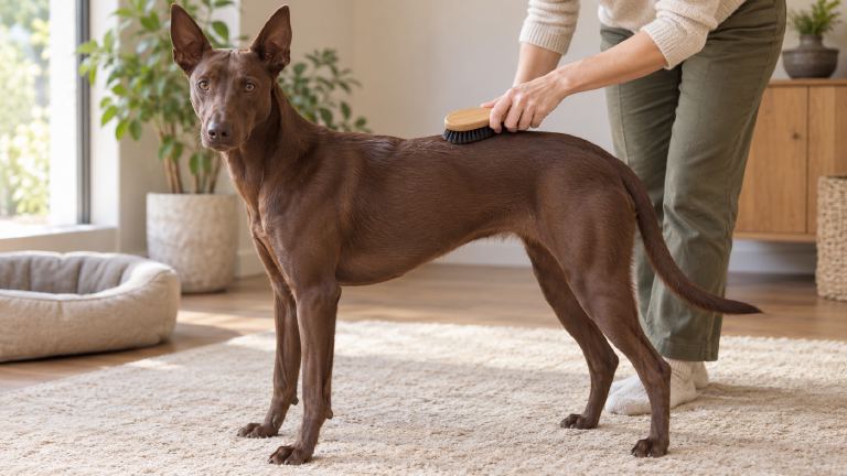 Coated Peruvian Inca Orchid being brushed at home